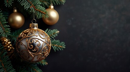 Free Photo Christmas greeting card Christmas border with copy space festive background	