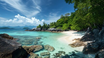 Obraz premium an Island lanscape with blue sea