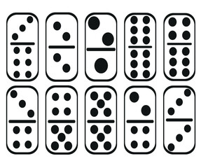 the game of dominoes. set of black blocks. vector illustration domino.
