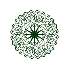 Green mandala flower background