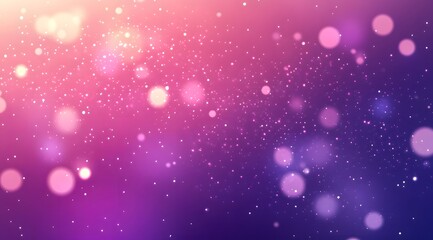 Abstract Light Burst in Pink and Purple Sparkling Bokeh Universe with Glowing Orbs