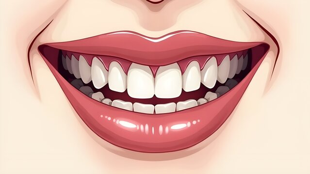 Blog illustration vector-style image of very attractive smile, anatomically correct with great detail and texture