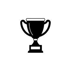 a vector design of a black trophy on a white background