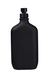 perfume bottle with liquid black glass scented aroma Fragrance Scent Flavor isolated on white background