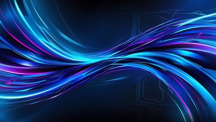 Naklejka premium Abstract blue wave background. Generative Ai.