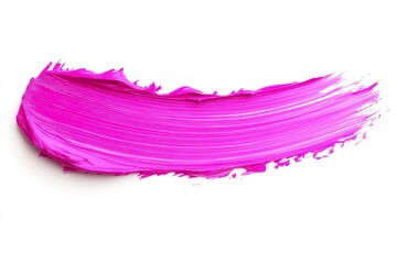 Pink paint stroke with smooth, curving texture and flowing movement on a white background, evoking a sense of grace and vibrancy