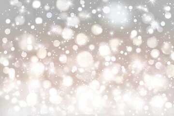 Abstract silver background with sparkling glowing lights