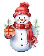 Cute Christmas Snowmen with Gifts