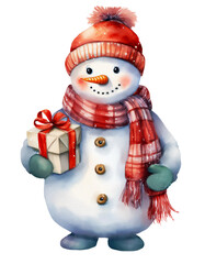 Cute Christmas Snowmen with Gifts