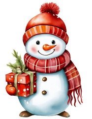 Cute Christmas Snowmen with Gifts
