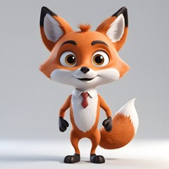 Obraz premium Animals with big eyes on white background Created with Generative AI technology.