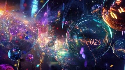 Fototapeta premium Colorful abstract design showcasing the year 2025