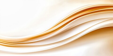 Abstract orange and white wavy background flowing in smooth lines