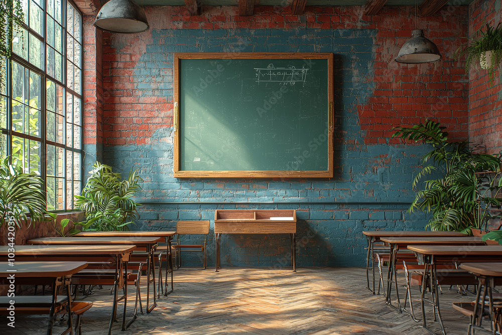 Poster a classroom with ai-controlled learning environments, symbolizing the shift in how students interact