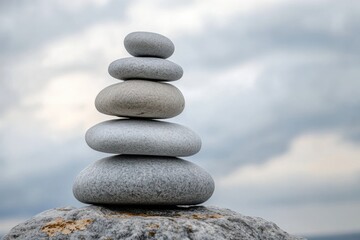 Zen Balance: Abstract Equilibrium and Harmony in Nature with Fluvial Elements