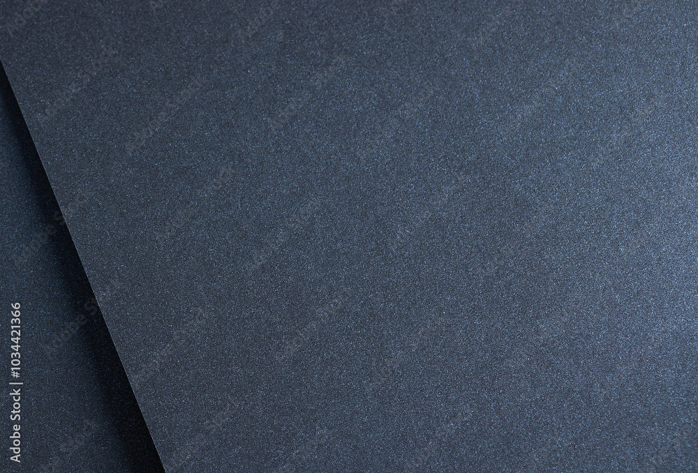 Leinwandbilder Premium paper texture background. Clean abstract surface with luxury structure and elegant layers. Dark blue sheet backdrop, minimalist design with monochrome color and shadows.