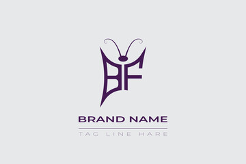 BF Butterfly logo design. Butterfly initials B and F line art logo template. This design can be used in cosmetics fashion and jewelry.