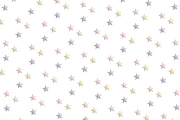 木目柄のカラフルで立体的な星マークが並ぶパターン背景