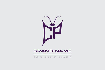 CP Butterfly logo design. Butterfly initials C and P line art logo template. This design can be used in cosmetics fashion and jewelry.
