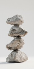 Harmony in Nature: Vertical Rock Stack Reflecting Serenity and Zen Ambience