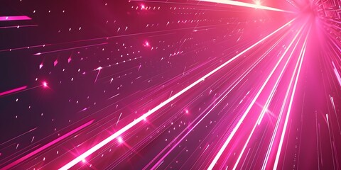 Obraz premium Dark pink abstract background with glowing arrow lines. Modern shiny blue geometric lines design. Technology futuristic concept. Horizontal banner template. Suit for cover, header, poster, banner, web