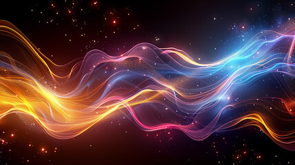 Obraz premium fractal background. abstract colorful background with waves. Elegant background with glitter and waves. waves, for desktop, screensaver. Abstract wallpaper
