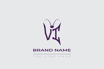 VI Butterfly logo design. Butterfly initials V and I line art logo template. This design can be used in cosmetics fashion and jewelry. 