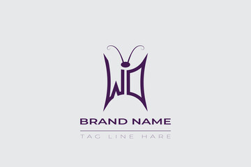 WD Butterfly logo design. Butterfly initials W and D line art logo template. This design can be used in cosmetics fashion and jewelry. 