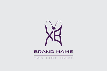 XB Butterfly logo design. Butterfly initials X and B line art logo template. This design can be used in cosmetics fashion and jewelry. 