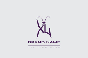 XL Butterfly logo design. Butterfly initials X and L line art logo template. This design can be used in cosmetics fashion and jewelry. 