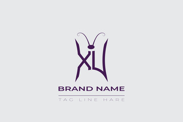 XU Butterfly logo design. Butterfly initials X and U line art logo template. This design can be used in cosmetics fashion and jewelry. 