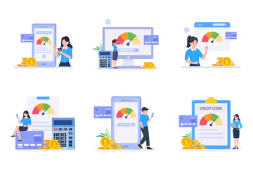 Credit score concept. Document with personal credit history
