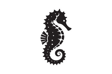 Seahorse silhouette vector clip art
