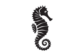 Seahorse silhouette vector clip art
