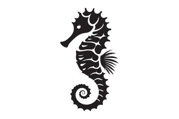 Seahorse silhouette vector clip art