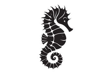 Seahorse silhouette vector clip art