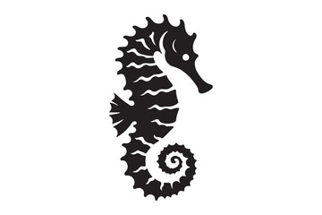 Seahorse silhouette vector clip art