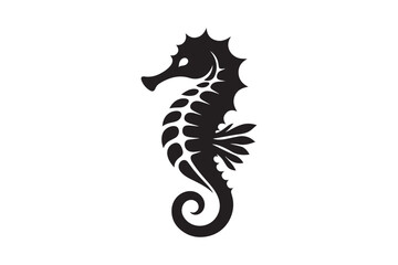 Seahorse silhouette vector clip art
