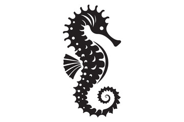 Seahorse silhouette vector clip art