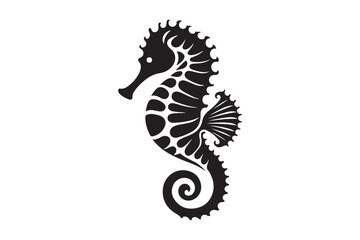 Seahorse silhouette vector clip art