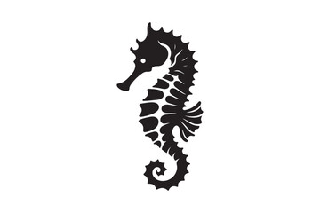 Seahorse silhouette vector clip art