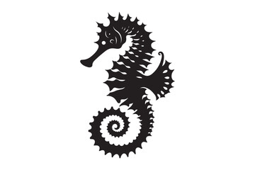 Seahorse silhouette vector clip art 36.eps