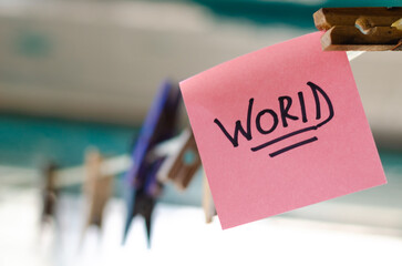 Motivational Word In A Pink Square Paper Outdoor Composition