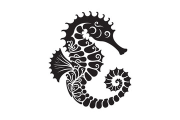 Seahorse silhouette vector clip art