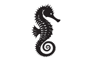 Seahorse silhouette vector clip art 46.eps