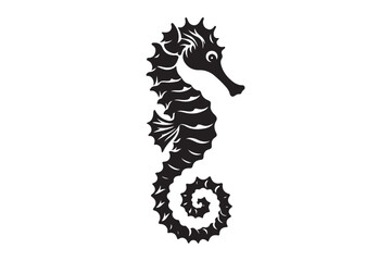 Seahorse silhouette vector clip art 48.eps