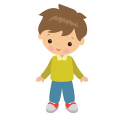 Cute little boy vector cartoon illustration