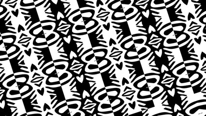 Abstract background with black and white shapes.Backdrop in UHD format 3840 x 2160.Wallpaper 4k. Repeat pattern.