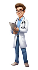 PNG Doctor cartoon adult white background.