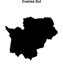 Cuanza Sul province blank outline map